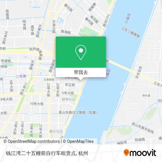 钱江湾二十五幢前自行车租赁点地图