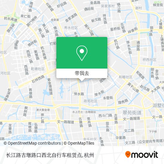 长江路古墩路口西北自行车租赁点地图