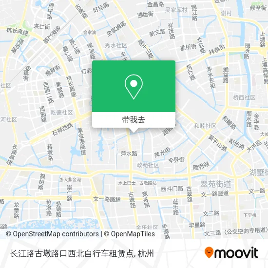 长江路古墩路口西北自行车租赁点地图