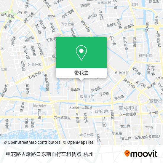 申花路古墩路口东南自行车租赁点地图