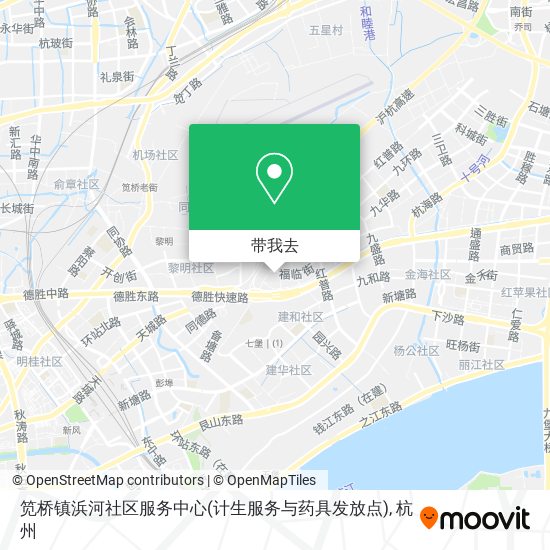 笕桥镇浜河社区服务中心(计生服务与药具发放点)地图