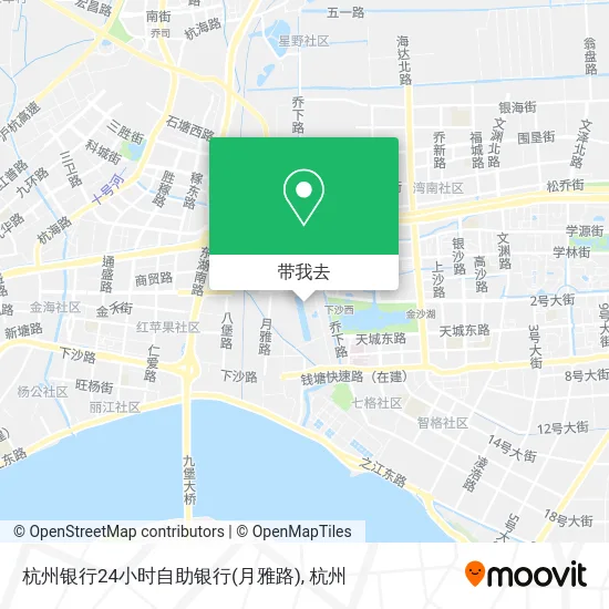 杭州银行24小时自助银行(月雅路)地图