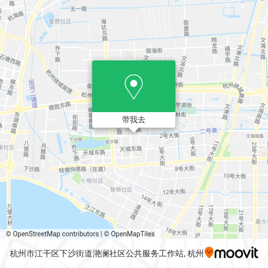 杭州市江干区下沙街道滟澜社区公共服务工作站地图