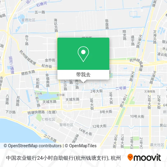 中国农业银行24小时自助银行(杭州钱塘支行)地图