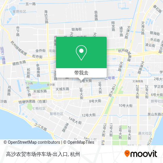 高沙农贸市场停车场-出入口地图