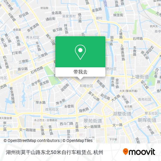 湖州街莫干山路东北50米自行车租赁点地图