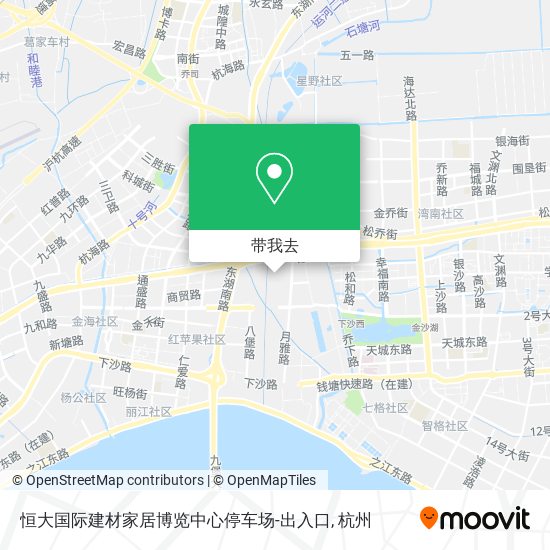 恒大国际建材家居博览中心停车场-出入口地图