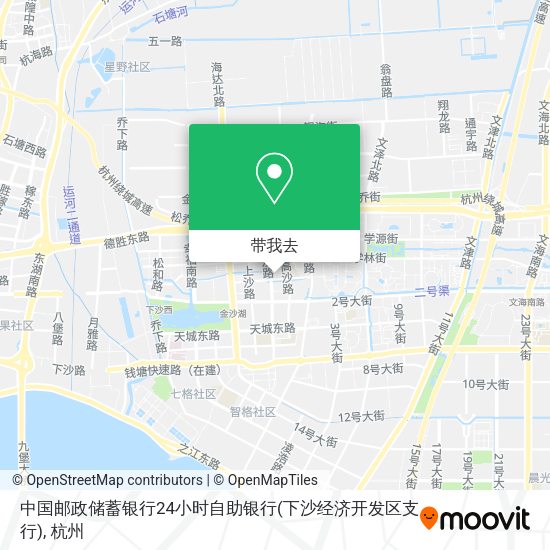 中国邮政储蓄银行24小时自助银行(下沙经济开发区支行)地图