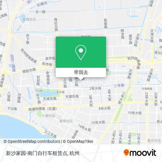 新沙家园-南门自行车租赁点地图