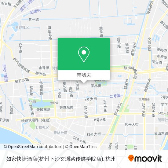 如家快捷酒店(杭州下沙文渊路传媒学院店)地图