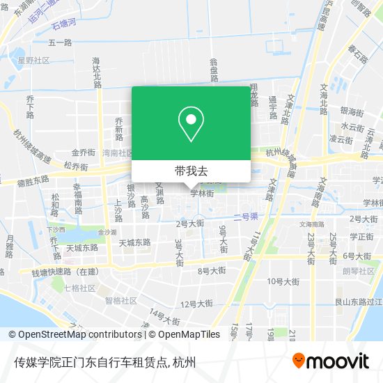 传媒学院正门东自行车租赁点地图