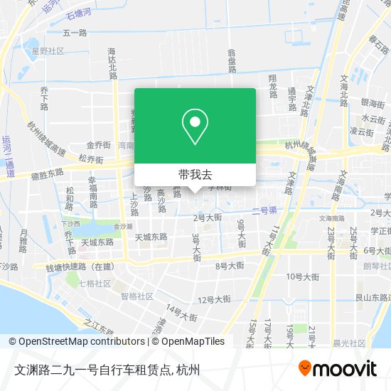 文渊路二九一号自行车租赁点地图