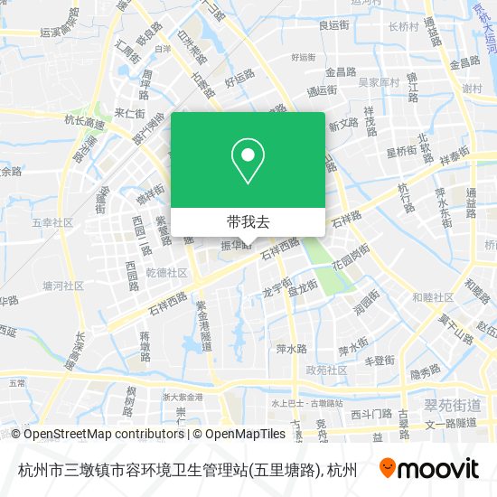 杭州市三墩镇市容环境卫生管理站(五里塘路)地图