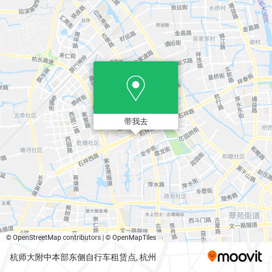 杭师大附中本部东侧自行车租赁点地图