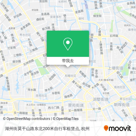 湖州街莫干山路东北200米自行车租赁点地图