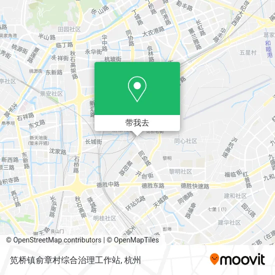 笕桥镇俞章村综合治理工作站地图