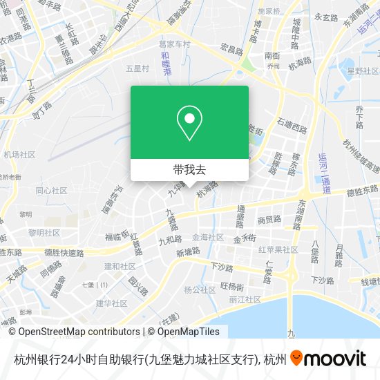 杭州银行24小时自助银行(九堡魅力城社区支行)地图