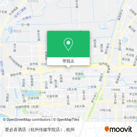 爱必喜酒店（杭州传媒学院店）地图