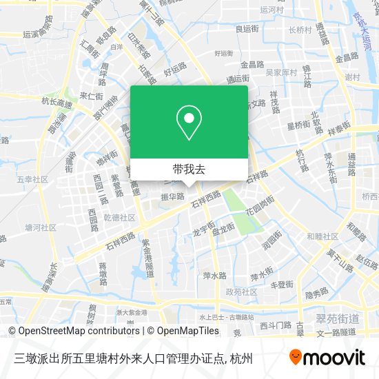三墩派出所五里塘村外来人口管理办证点地图