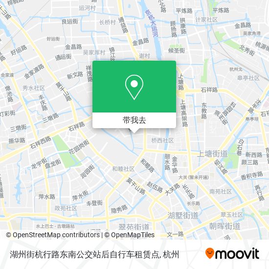 湖州街杭行路东南公交站后自行车租赁点地图