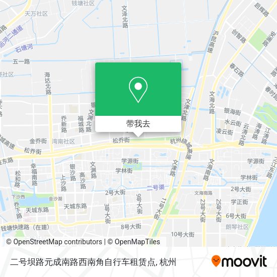 二号坝路元成南路西南角自行车租赁点地图