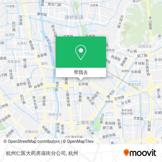 杭州仁医大药房庙街分公司地图
