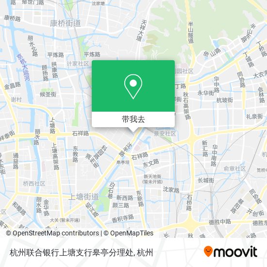 杭州联合银行上塘支行皋亭分理处地图