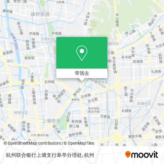 杭州联合银行上塘支行皋亭分理处地图
