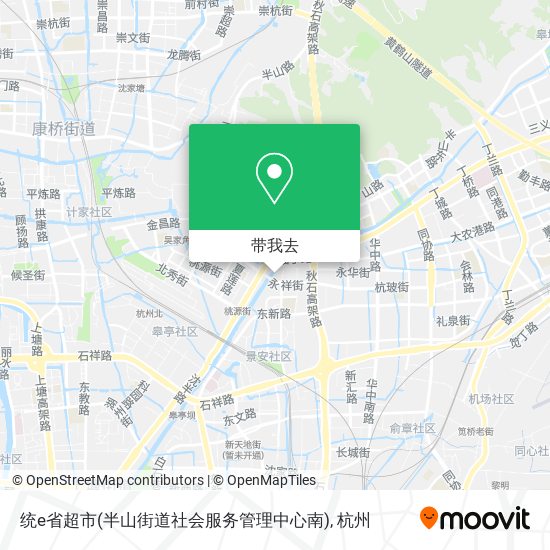 统e省超市(半山街道社会服务管理中心南)地图