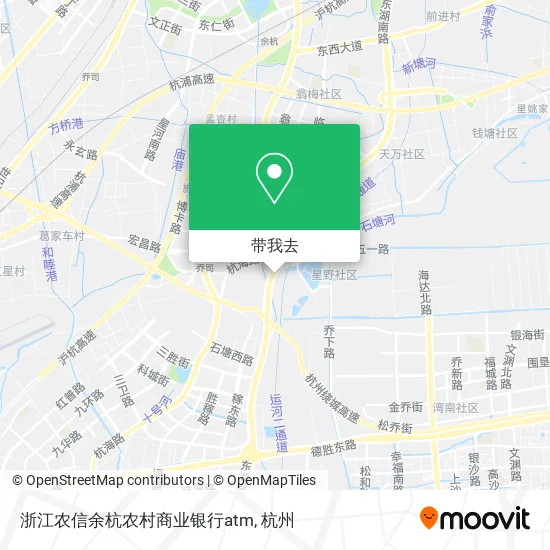 浙江农信余杭农村商业银行atm地图