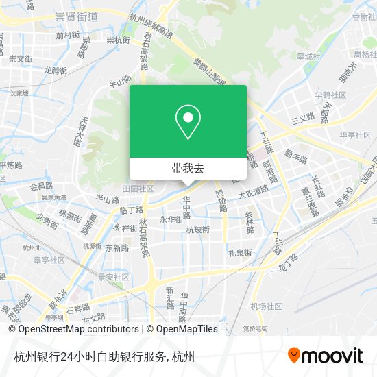 杭州银行24小时自助银行服务地图