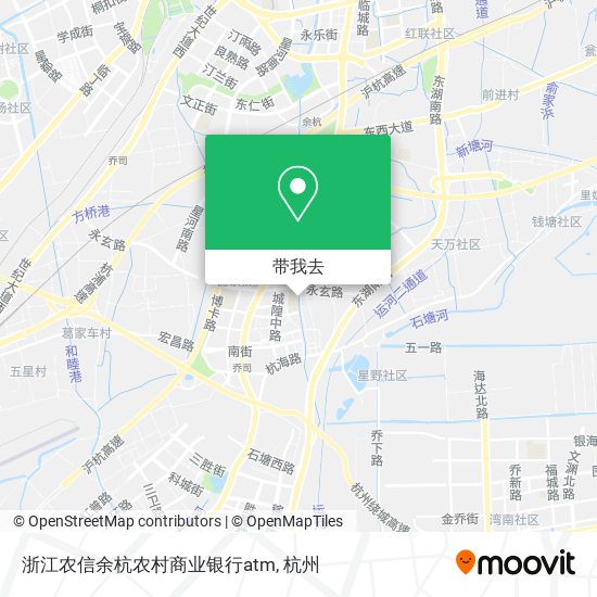 浙江农信余杭农村商业银行atm地图