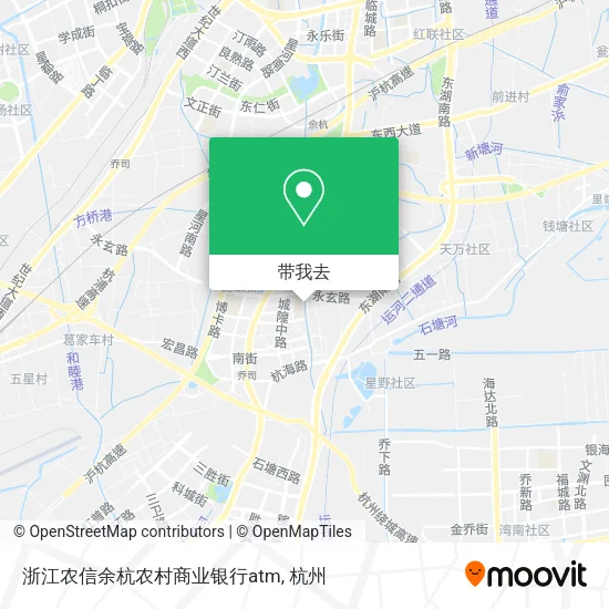 浙江农信余杭农村商业银行atm地图