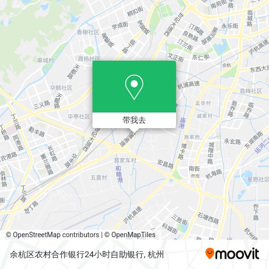 余杭区农村合作银行24小时自助银行地图