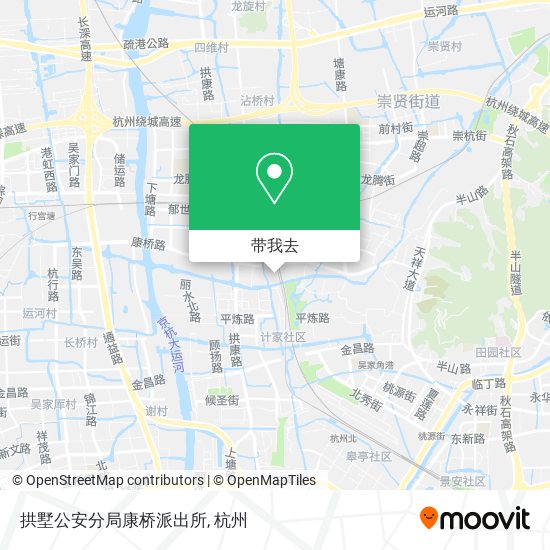 拱墅公安分局康桥派出所地图