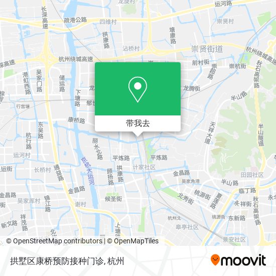 拱墅区康桥预防接种门诊地图