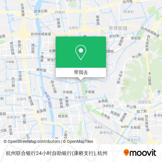 杭州联合银行24小时自助银行(康桥支行)地图