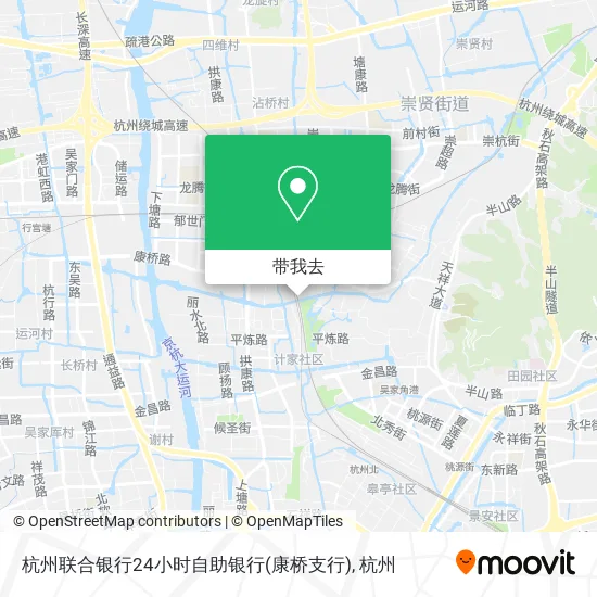 杭州联合银行24小时自助银行(康桥支行)地图