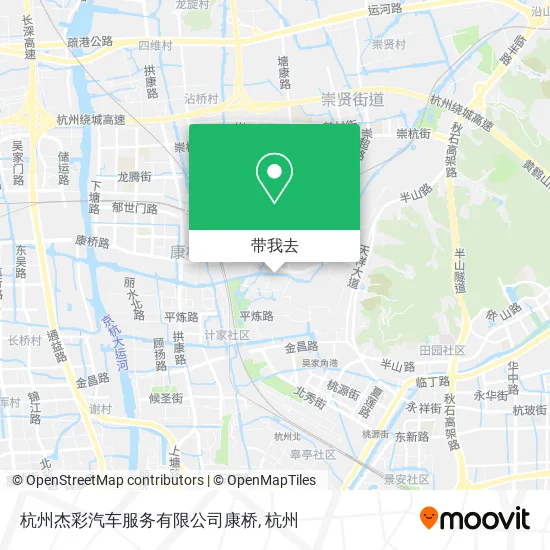 杭州杰彩汽车服务有限公司康桥地图