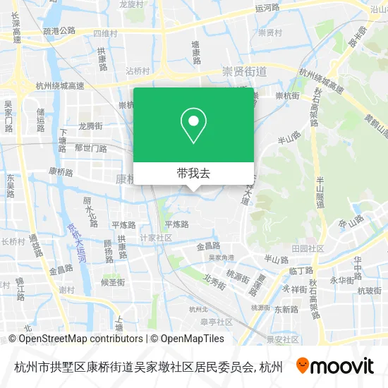 杭州市拱墅区康桥街道吴家墩社区居民委员会地图