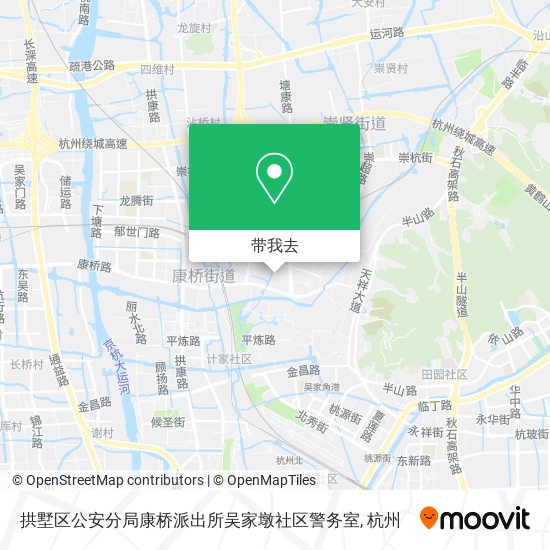 拱墅区公安分局康桥派出所吴家墩社区警务室地图