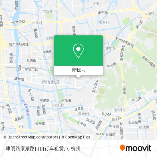 康明路康景路口自行车租赁点地图