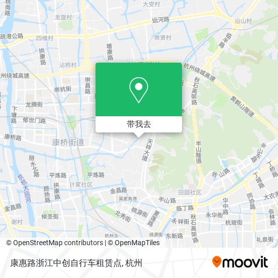 康惠路浙江中创自行车租赁点地图