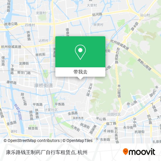 康乐路钱王制药厂自行车租赁点地图