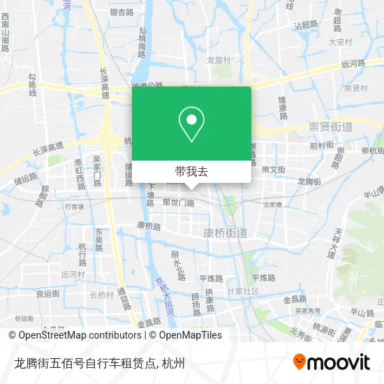 龙腾街五佰号自行车租赁点地图