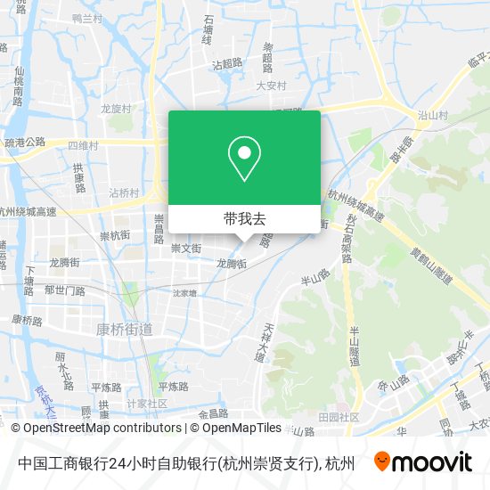 中国工商银行24小时自助银行(杭州崇贤支行)地图