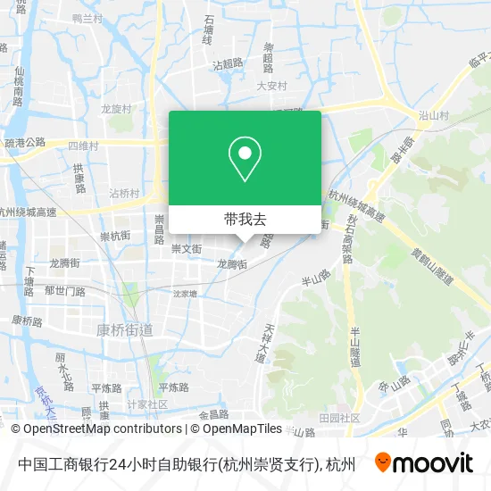 中国工商银行24小时自助银行(杭州崇贤支行)地图