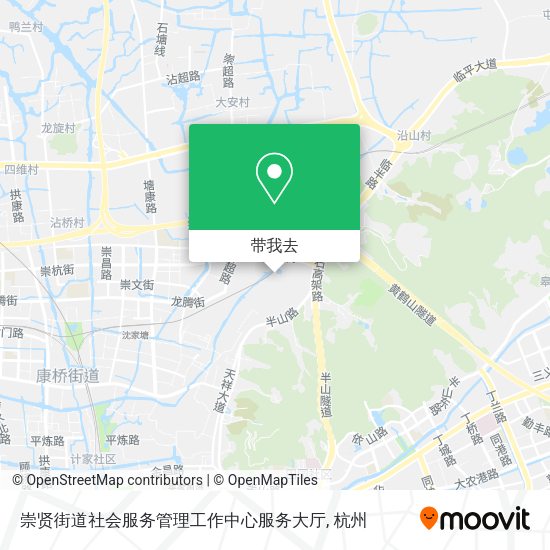崇贤街道社会服务管理工作中心服务大厅地图