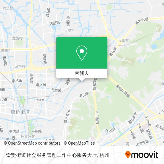 崇贤街道社会服务管理工作中心服务大厅地图