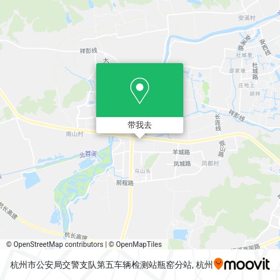 杭州市公安局交警支队第五车辆检测站瓶窑分站地图